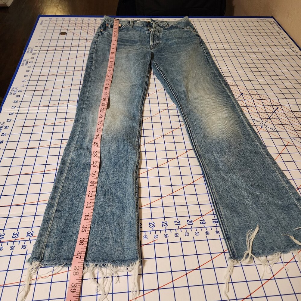 MOTHER The Tripper Flood Fray Jeans NWOT Blue Size 25 - Picture 2 of 14